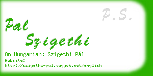 pal szigethi business card