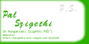 pal szigethi business card